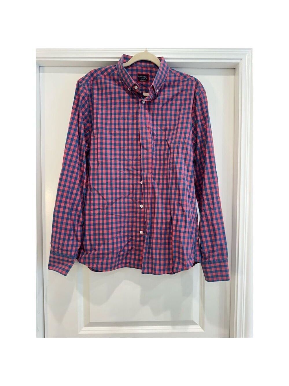 Untuckit Men's XL Checkered Long Sleeve Button-Up Shirt Multicolor